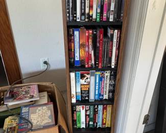 Mixed Media Collection: DVDs, VHS, Books, CDs