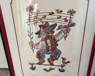 Signed Jovan Obican Limited Edition Print with Musical Motif