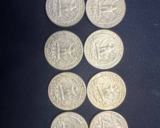 1962 Washington Quarters (8 coins)