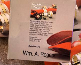 Wm. A. Rogers Silverplated Napkin Rings (Set of 4, 4 Sets Total)