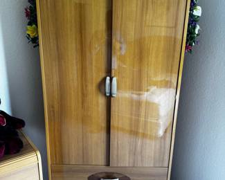 Art Deco Waterfall Armoire with Faux Drawer Fronts