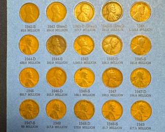Collection of Lincoln Wheat Pennies (1941-1960)