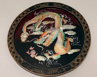 Mother of Pearl Inlaid Dragon Wall Plaque