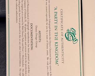 Disney "A Party in the Kingdom" Limited Edition Lithograph