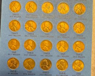 Collection of 41 Lincoln Cents (1940-1979) with 5 dated 1957-1963 'D' mint marks