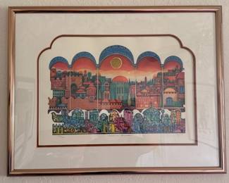Uzi Safrai "Sunset in Jerusalem" Lithograph