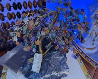 Handmade Gemstone Tree on Sodalite Base - "Hand Made Under Cuba"