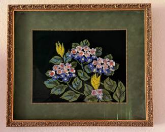 Textured Hydrangea Art Piece