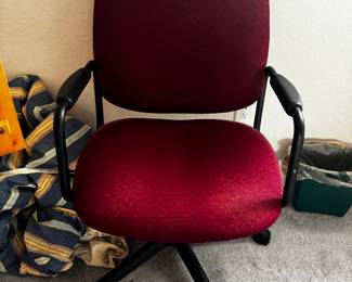 Burgundy Fabric Office Chair