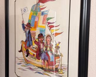 Signed "Love Boat" Hanukkah Print by Orit Bican, Limited Edition 737/1000