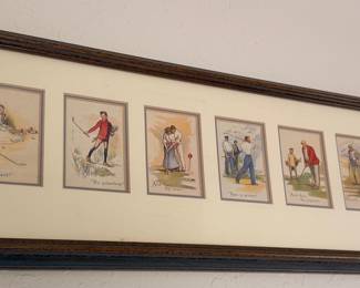 Vintage "The Seven Ages of Golf" Print Set by Percy Bradshaw