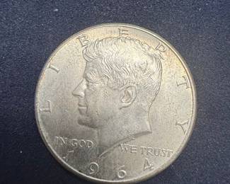 1964 Kennedy Half Dollar Coin - 90% Silver