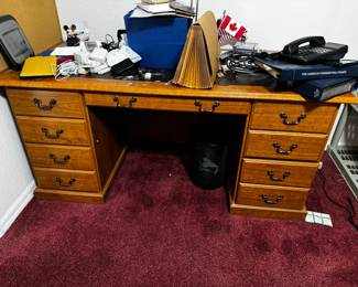 Wooden Executive Desk with Drawers