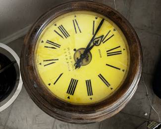 Vintage Oak Pedestal Clock Table