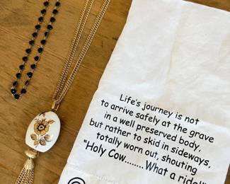 Vintage Lord Nelson Staffordshire Pottery Pomander Pendant Necklace