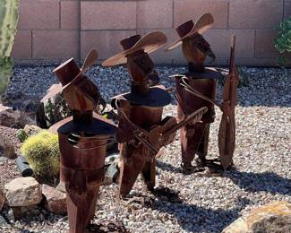 Rustic Metal Sculpture Mariachi Band