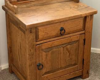 Rustic Wood Southwestern Nightstand 24"W x 18"D x 28" (highest point)