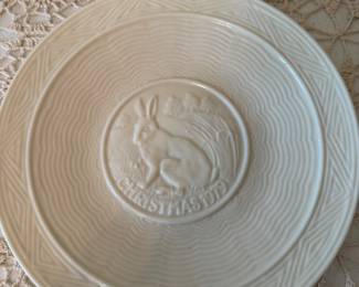 1979 Hare at rest Belleek Christmas plate