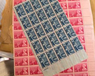 Vintage postage stamps full sheet