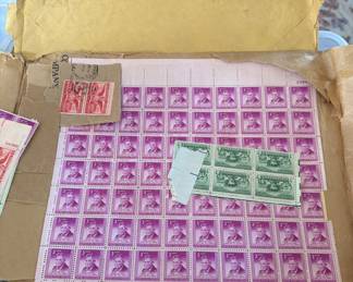 Vintage postage stamps full sheet