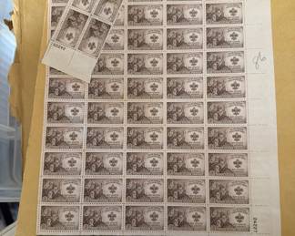 Vintage postage stamps full sheet