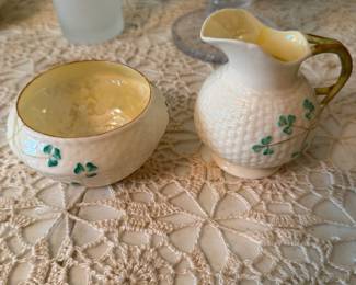 Belleek Cream and Sugar