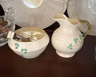 Belleek Cream and sugar