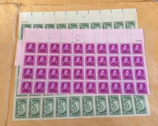 Vintage postage stamps full sheet