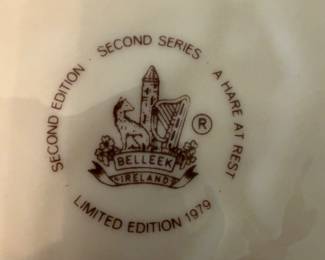 1979 Hare at rest Belleek Christmas Plate