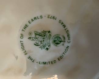1972 The flight of the earls Belleek Christmas Plate