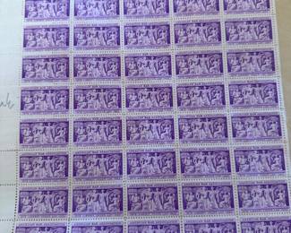 Vintage postage stamps full sheet