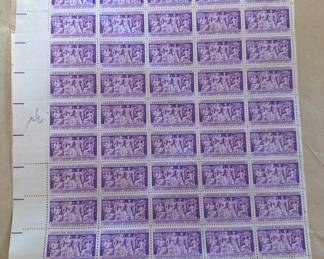 Vintage postage stamps full sheet