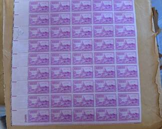 Vintage postage stamps full sheet