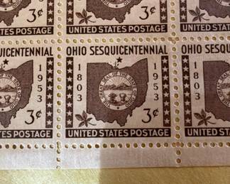 Vintage Ohio Sesquicentennial stamps 