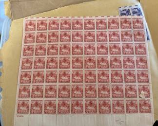 Vintage postage stamps full sheet