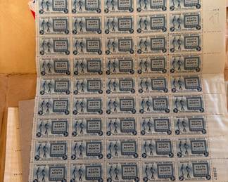 Vintage postage stamps full sheet