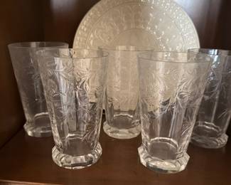 Etched Water glasses
