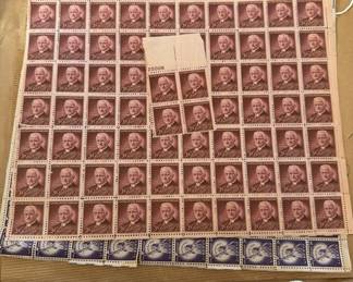 Vintage postage stamps full sheet