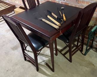 Card table with three chairs