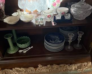 Assortment of entertainment ware by Waterford, Belleek and Royal Copehagen