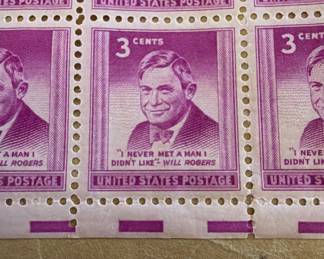 Vintage postage stamps full sheet