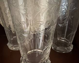 Etched Water glasses