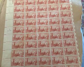 Vintage postage stamps full sheet