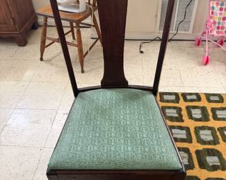 One of Three Antique Oak Chairs by Eaton