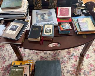 Coffee table, Books. clocks and bookemdsw