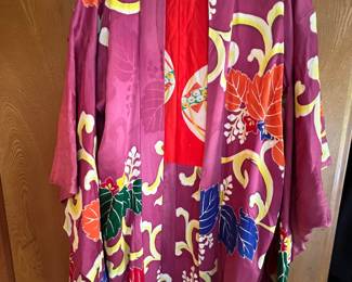 Silk Japanese Kimono Style Short Robe