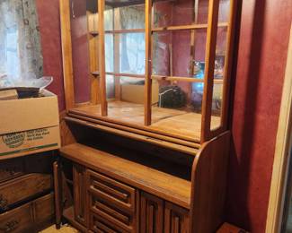 roll top desk and display cabinet