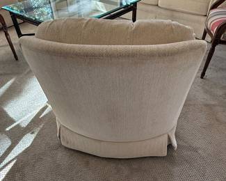 Oversized Upholstered Swivel Armchair