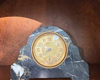 Art Deco French Marble Mantel Clock by Jaz