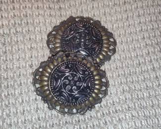 Ornate Metal Brooch or Clasp Set